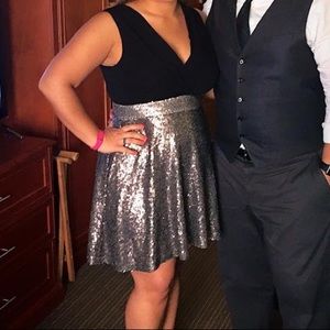 Above knee v neck evening dress